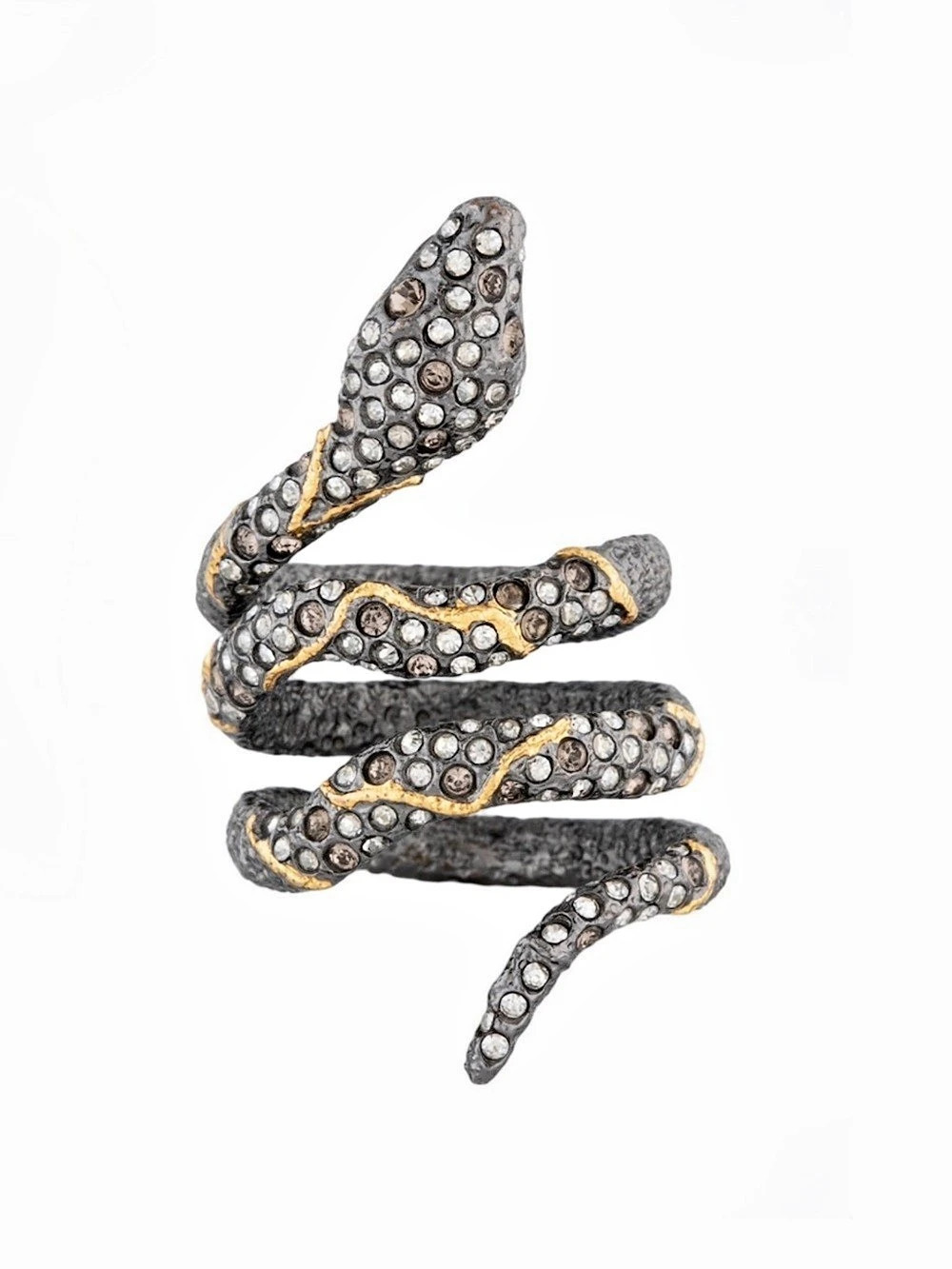 Alexis Bittar Crystal Encrusted Jardin De Papillon Snake Wrap Ring OC07